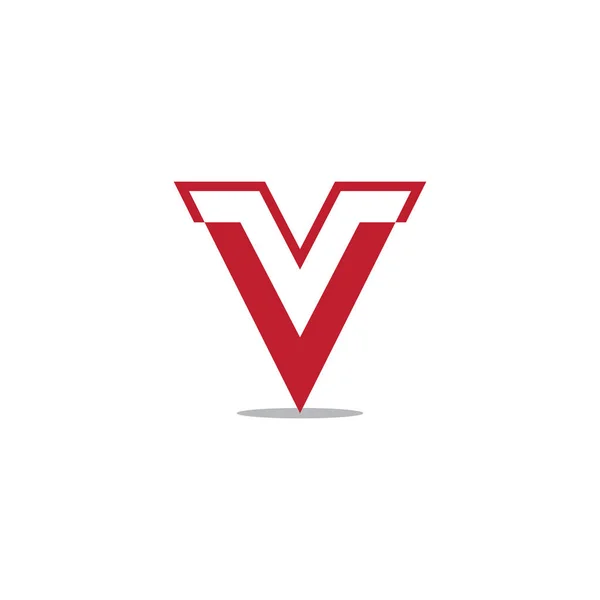 Buchstabe v einfacher geometrischer Logo-Vektor — Stockvektor