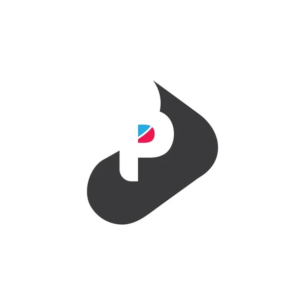 Buchstabe p abstrakt negatives Raumdesign Symbol Logo Vektor — Stockvektor
