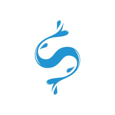 mektup s eğrileri su sıçrama tasarım logo vektör hareket