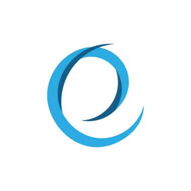 Basit mavi dalgalar harfi basit logo