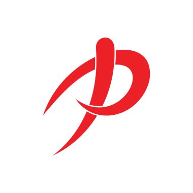 harf p eğrisi hareket nesne logo vektörü