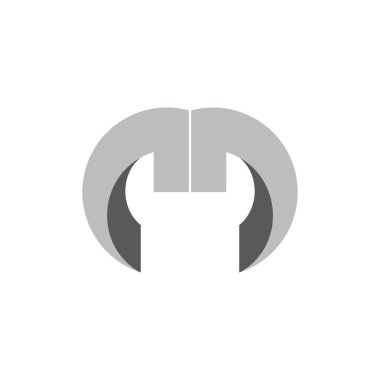 m harfi 3d gölge logo vektörü