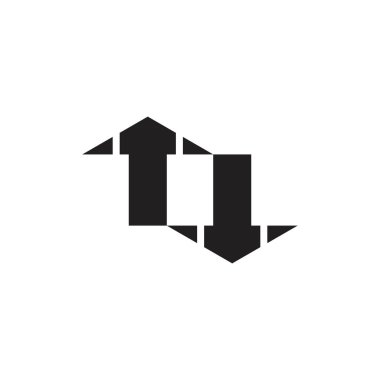 karşı ok kare geometrik logo vektörü