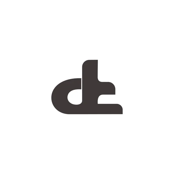 Letra d t símbolo movimento curvas design simples logotipo vetor — Vetor de Stock