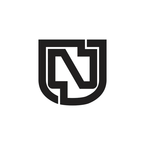 Letter n embleem schild geometrische lijn logo vector — Stockvector