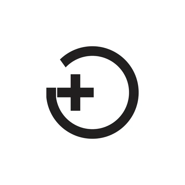 Círculo mais vetor de logotipo simples geométrico —  Vetores de Stock