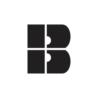 harf b pencere tasarımı geometrik logo vektörü
