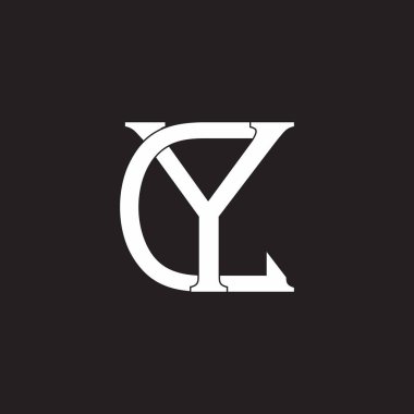 Üst üste binen yc harfi logo vektörü