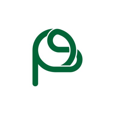 Harfler üst üste binen çizgi basit logo vektörü