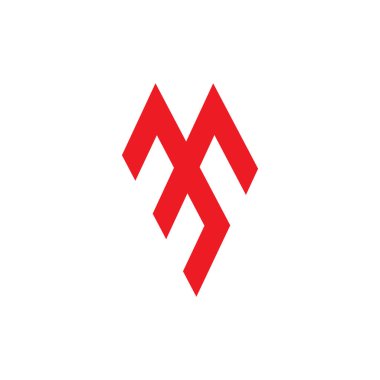 soyut harf m basit geometrik çizgi logosu