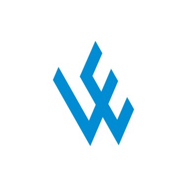 soyut harf ve basit geometrik çizgi logosu