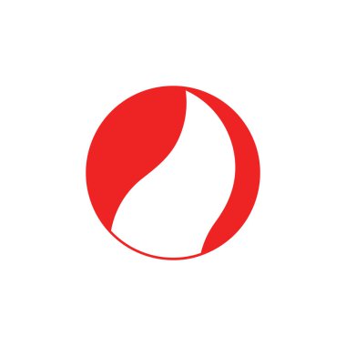 soyut kırmızı alev dairesi geometrik logo vektörü
