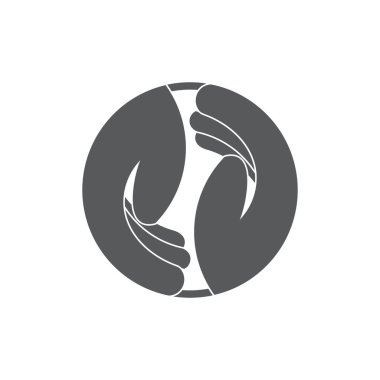 iki el daire geometrik takım iş simge vektör yardım