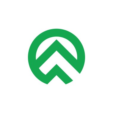 Üçgen ok çember geometrik dağ sembolü logo vektörü