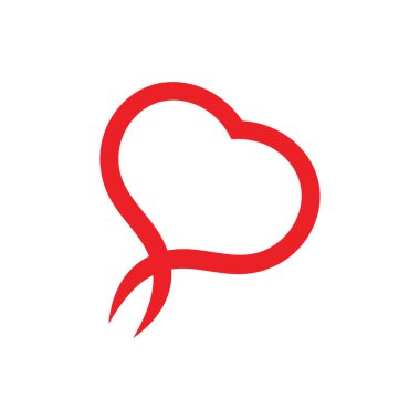 aşk kalp kurdelesi şekil dekorasyon vektörü