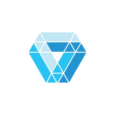 3d üçgeni geometrik logo vektörü