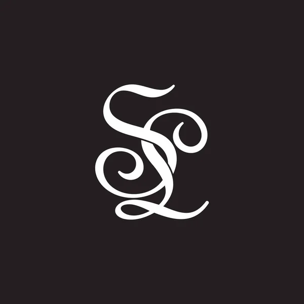 Letter Symbool Curves Verbonden Lint Overlappen Logo Vector — Stockvector