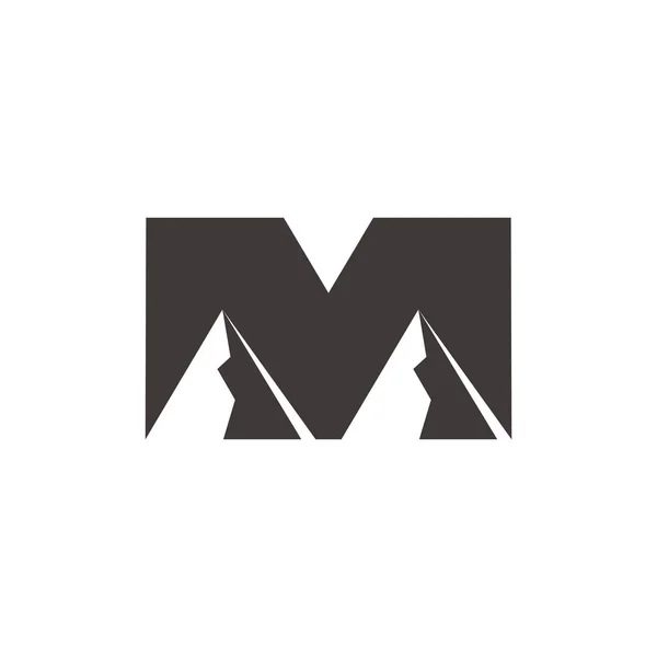 Lettre Symbole Montagne Plat Géométrique Logo Vecteur — Image vectorielle