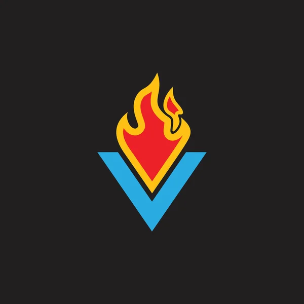 Brev Flame Fire Enkel Rörelse Logo Vektor — Stock vektor