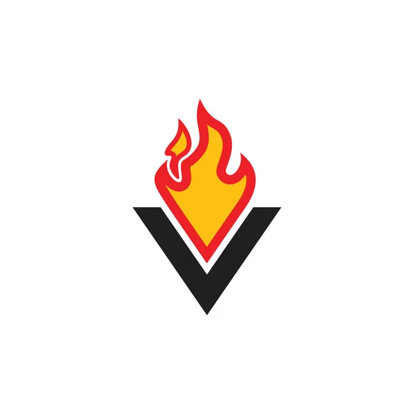 Brev Flame Fire Enkel Rörelse Logo Vektor — Stock vektor