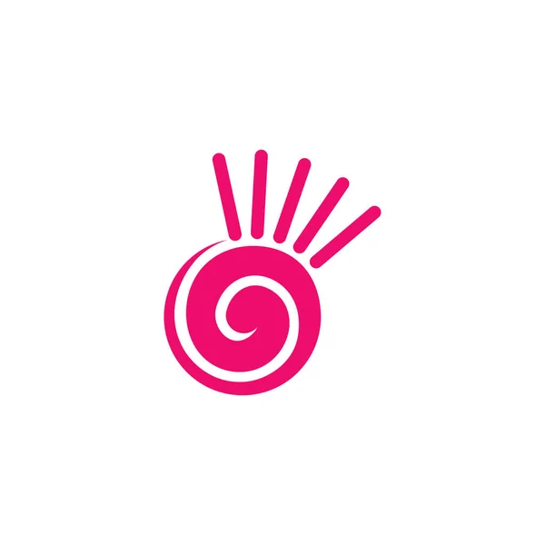 Lysa Söt Spiral Form Sol Symbol Logotyp Vektor — Stock vektor