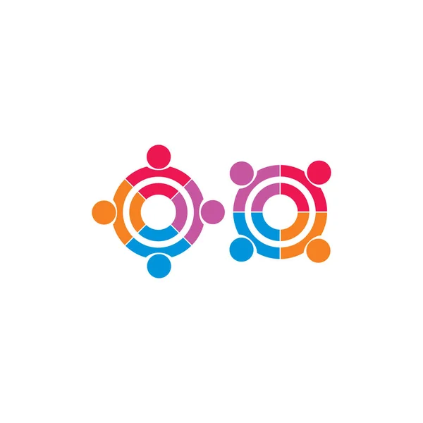 colorful people circle meeting logo vector