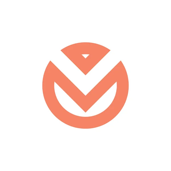 Harfi Basit Çizgi Geometrik Çember Logo Vektörü — Stok Vektör