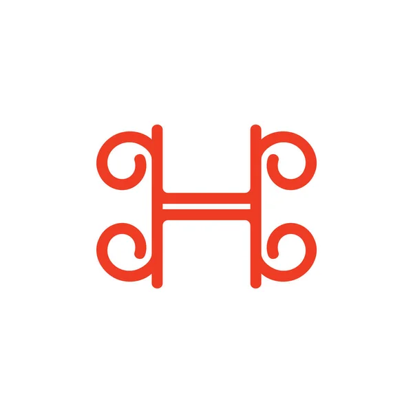 Lettre Ligne Boucle Simple Logo Vecteur — Image vectorielle