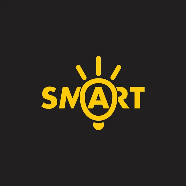 Smart Glödlampa Text Logotyp Vektor — Stock vektor