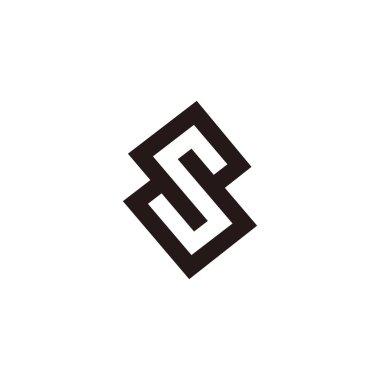 S harfi sonsuz geometrik tasarım sembolü logo vektörü