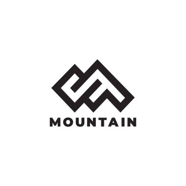 m harfi dağ çizgisi geometrik tasarım sembolü logo vektörü