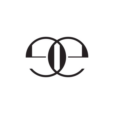 harf ee circle bağlantılı geometrik basit tasarım sembolü logo vektörü