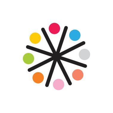 daire noktalar çizgi basit takım çalışması logo vektör