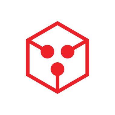 kutu altıgen noktalar çizgi logo vektörü