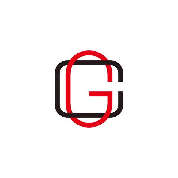 Harfi Renkli Kesişen Çizgi Sembolü Logo Vektörüne Bağlandı — Stok Vektör