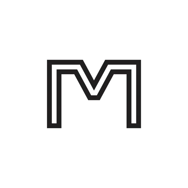 字母M条纹细线几何标识向量 — 图库矢量图片