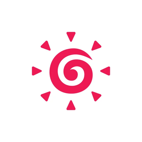 Spiral Sol Ljus Söt Logotyp Vektor — Stock vektor