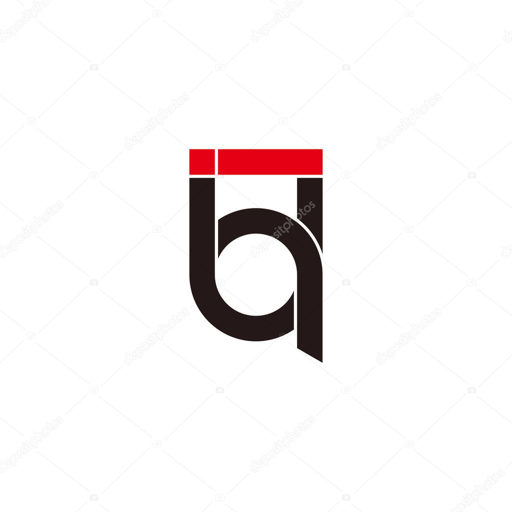 Abstract letter ib simple geometric line logo vector