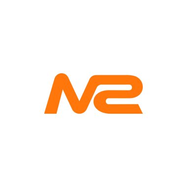 m2 harfi basit bağlı çizgi sembolü logo vektörü