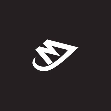 mj harfi soyut swoosh uçan uçak sembolü logo vektörü