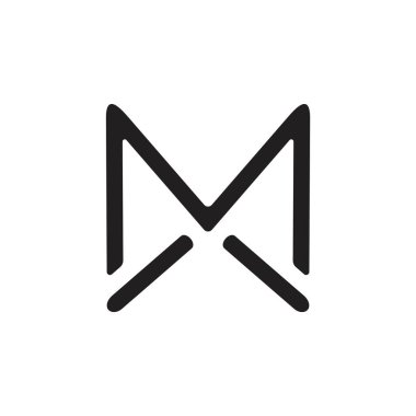 soyut harf mx basit geometrik çizgi logo vektörü