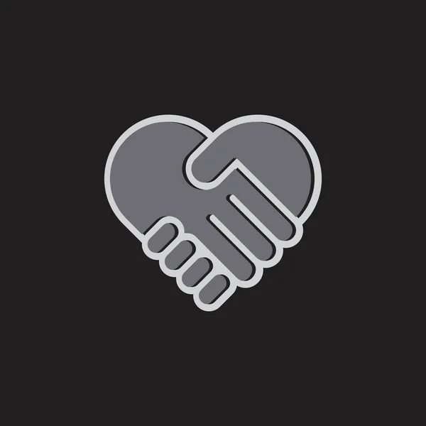 Mano Agitar Amor Trato Símbolo Diseño Logo Vector — Archivo Imágenes Vectoriales