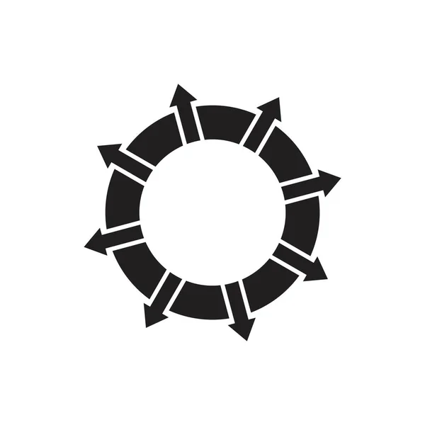 Εξάπλωση Στροβιλισμού Βέλος Γεωμετρική Γραμμή Διάνυσμα Λογότυπο — Διανυσματικό Αρχείο