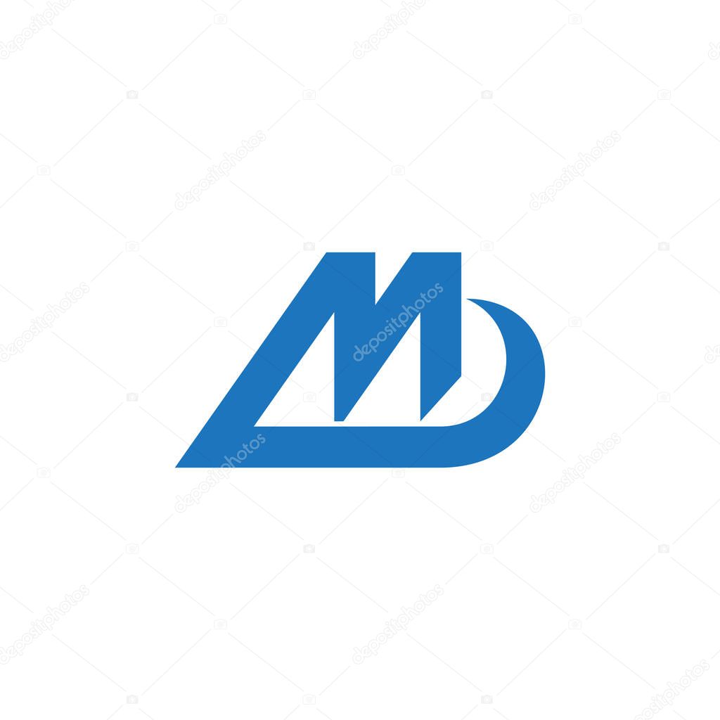 Letter m motion wavy geometric symbol logo vector