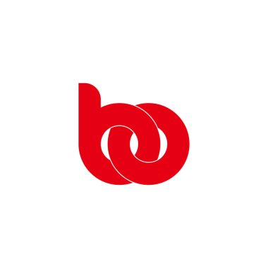 Düz dizayn sembolü logo vektörü üst üste binen bo harfi