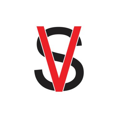 harf vs basit çizgi logo vektörü