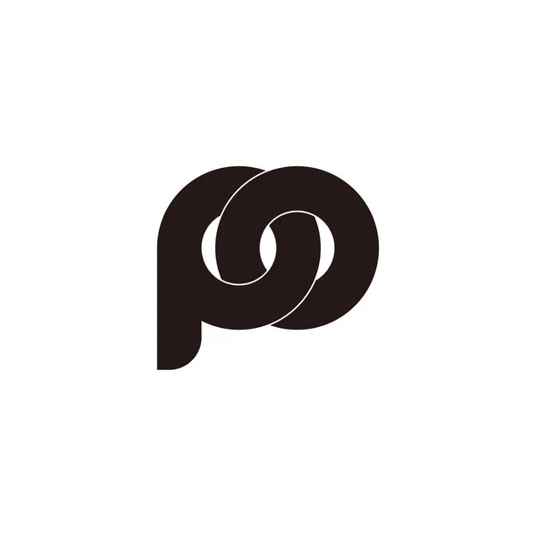 Lettre Chevauchement Plat Géométrique Symbole Logo Vecteur — Image vectorielle