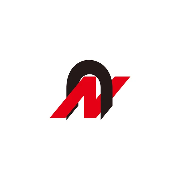 Lettre Mouvement Géométrique Chevauchement Symbole Logo Vecteur — Image vectorielle