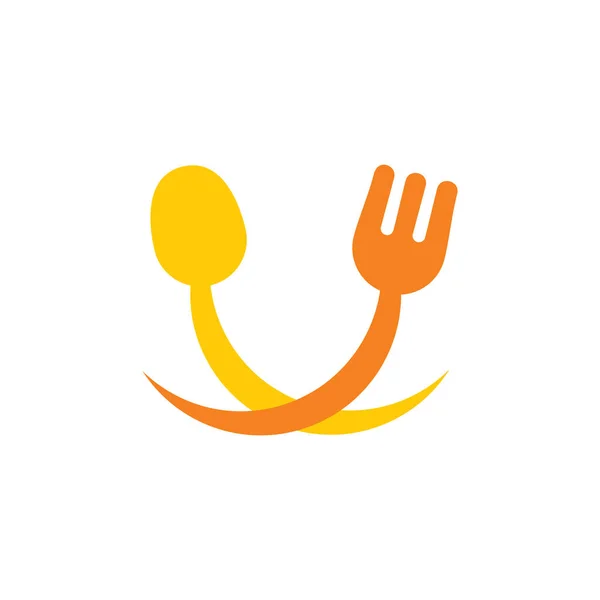 Linked Spoon Fork Restaurant Symbol Vector — Stock Vector