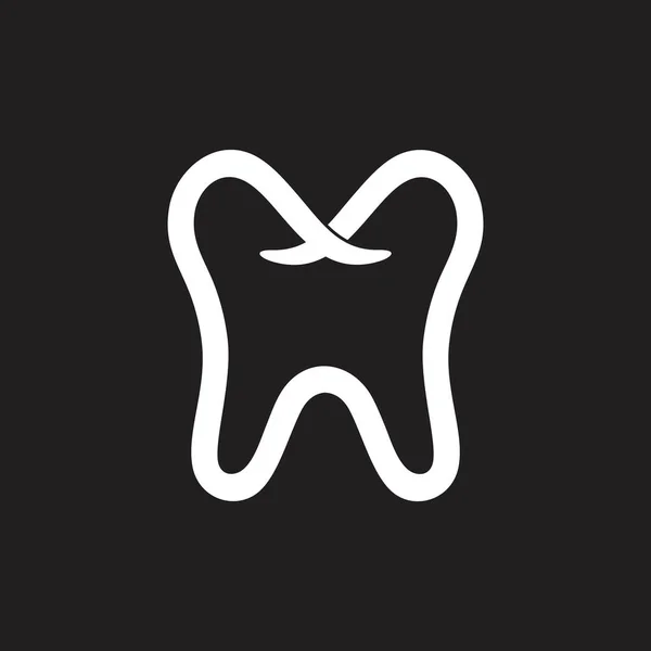 Simple Tooth Dental Line Symbol Vector — Stock Vector